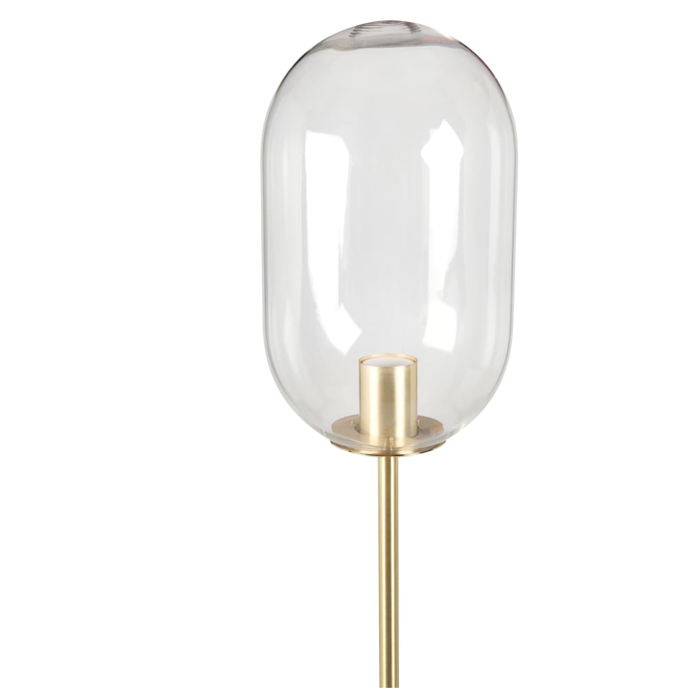 Lampadaire en métal doré et globe ovale en verre H155 - Maisons du Monde