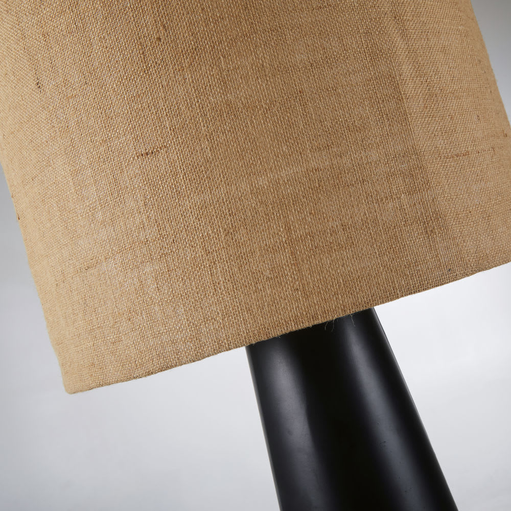 Lampadaire en métal noir et abat-jour en jute H149 - Maisons du Monde