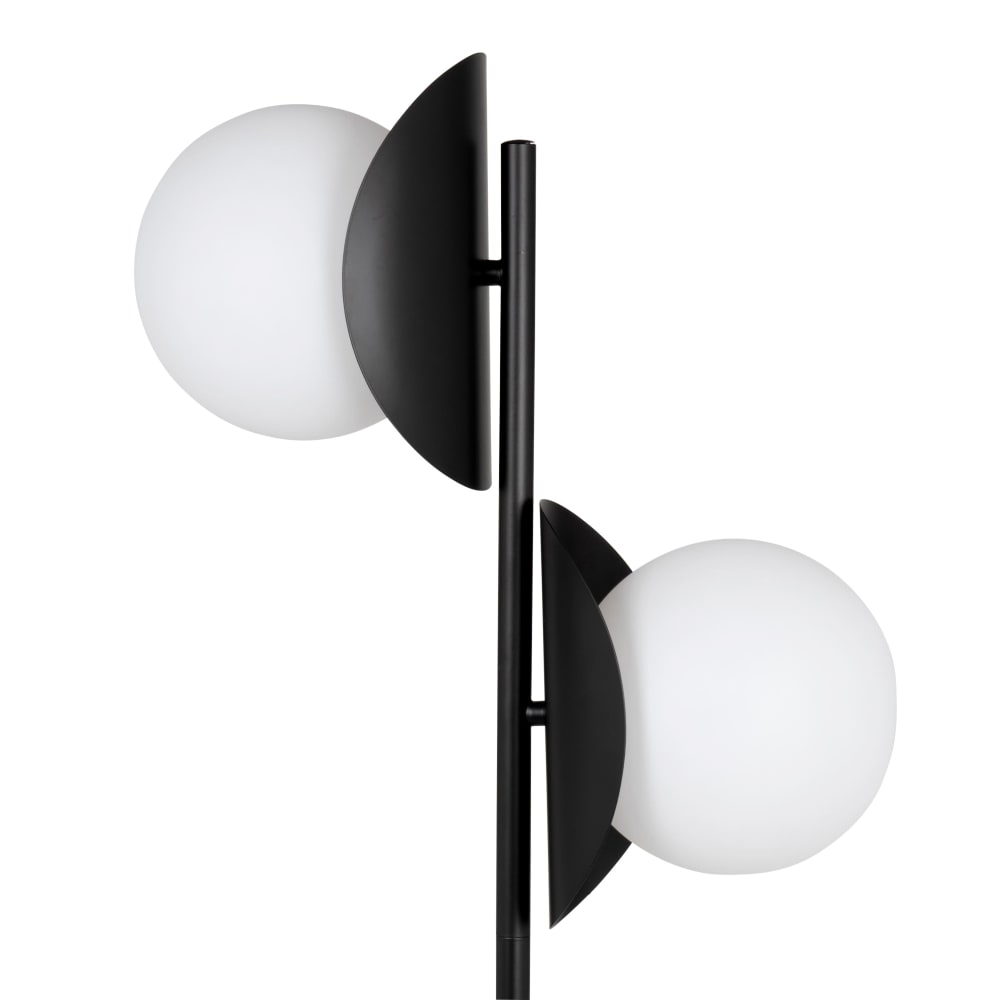Lampadaire en métal noir et double globes opaques H160 - Maisons du Monde