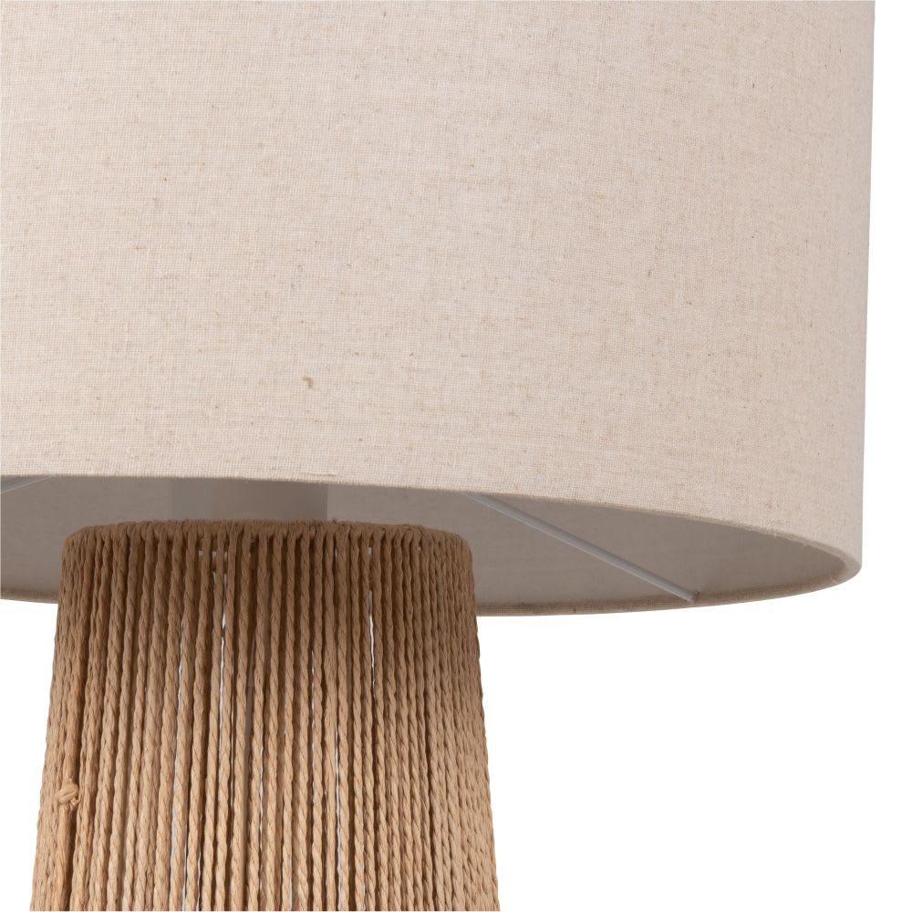 Lampadaire en papier et abat-jour beige, H141 cm — vue 4