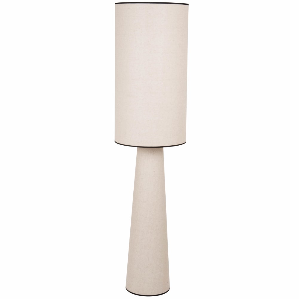 Lampadaire en polyester recyclé beige et liseré noir, H140 cm
