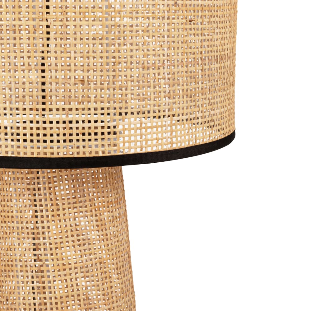 Lampadaire en rotin et liseré noir H139 - Maisons du Monde