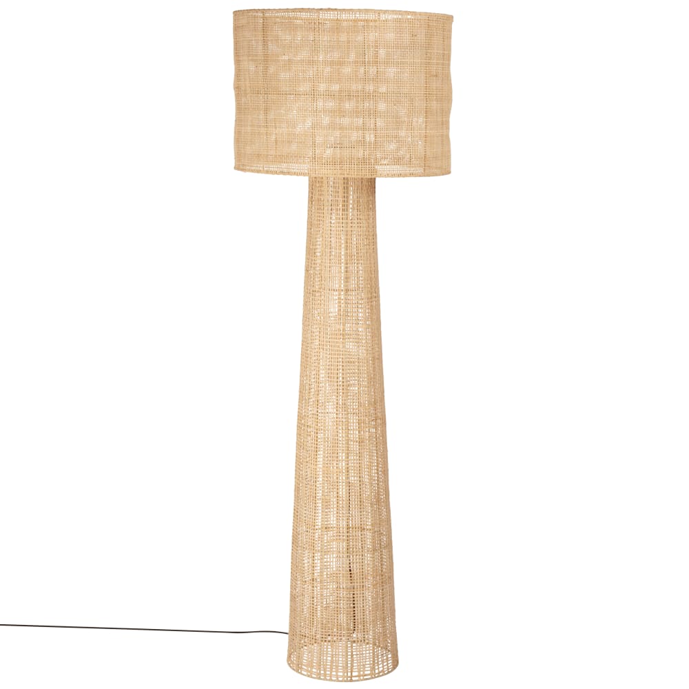 Lampadaire en rotin tressé, H150 cm