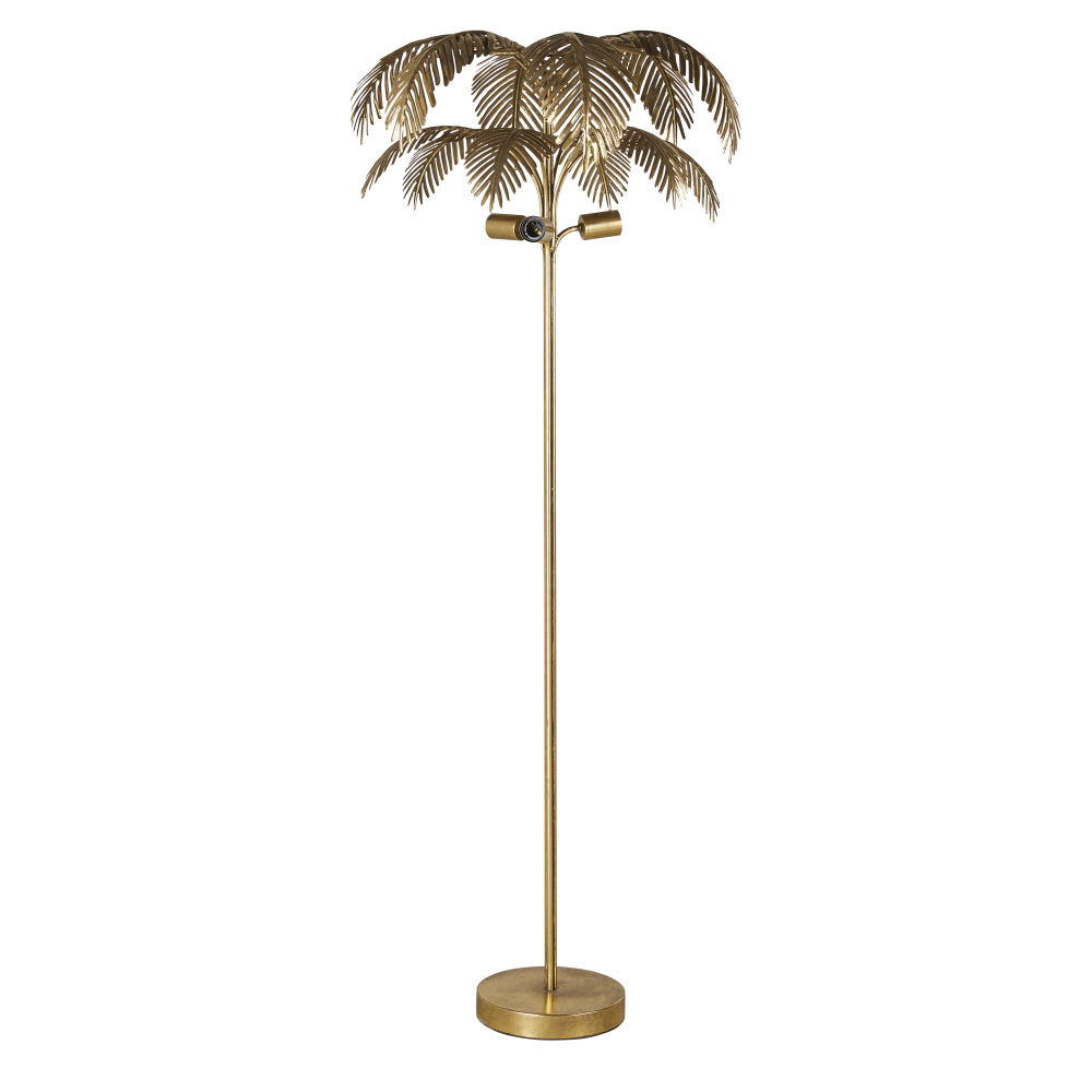 Lampadaire en zinc doré découpé, H164 cm