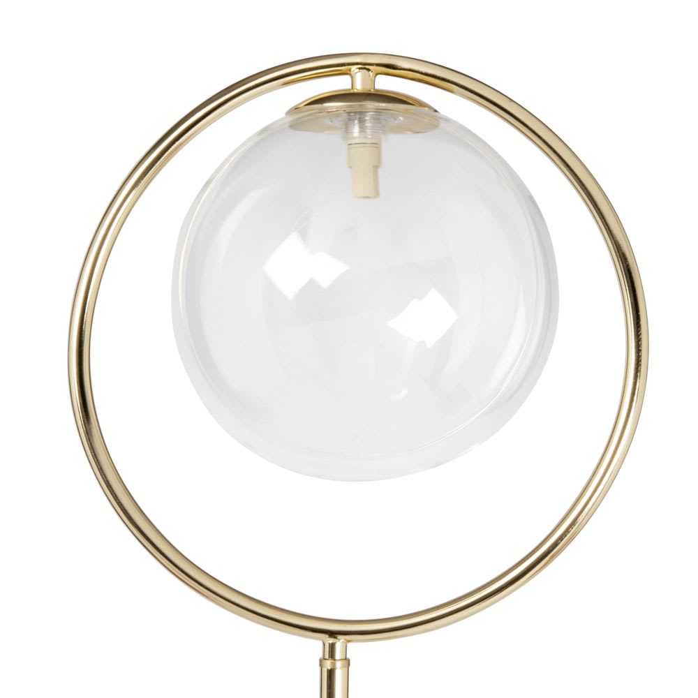 Lampadaire globe en verre et métal doré - Maisons du Monde