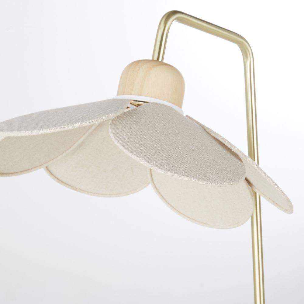 Lampadaire pétales de fleur doré et beige H143 - Maisons du Monde