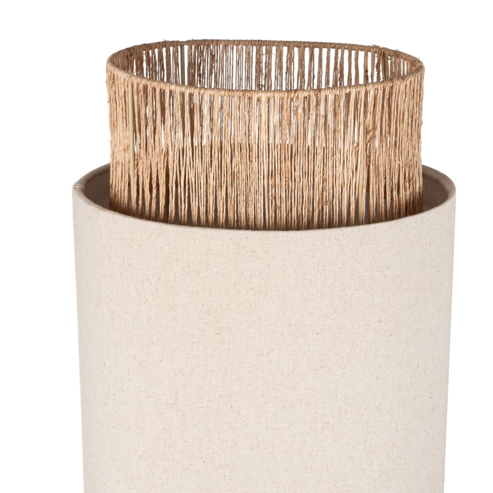 Lampadaire tube en lin et jute H126