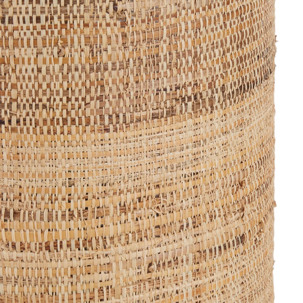 Lampadaire tube en raphia et bois d'hévéa H140 - Maisons du Monde