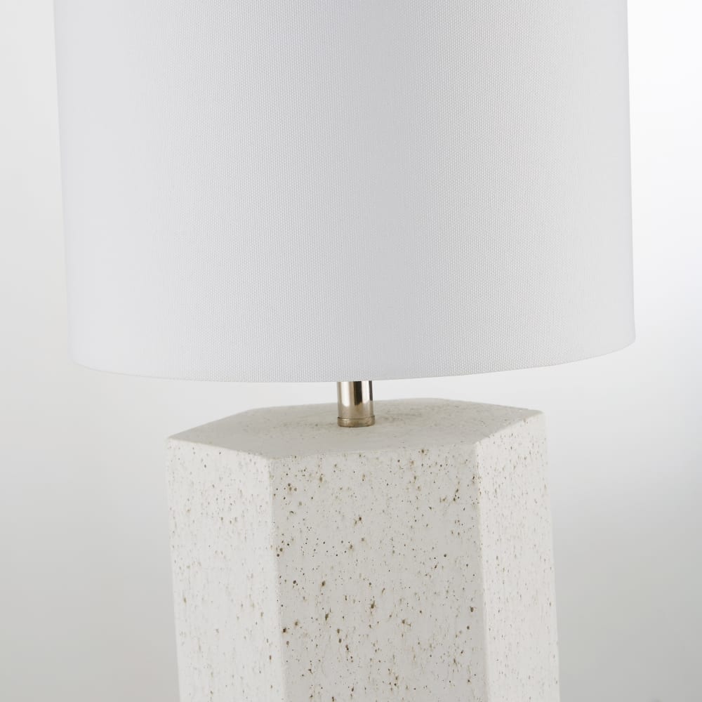 Lampe aus Glasfaser, beige und weiß - Maisons Du Monde