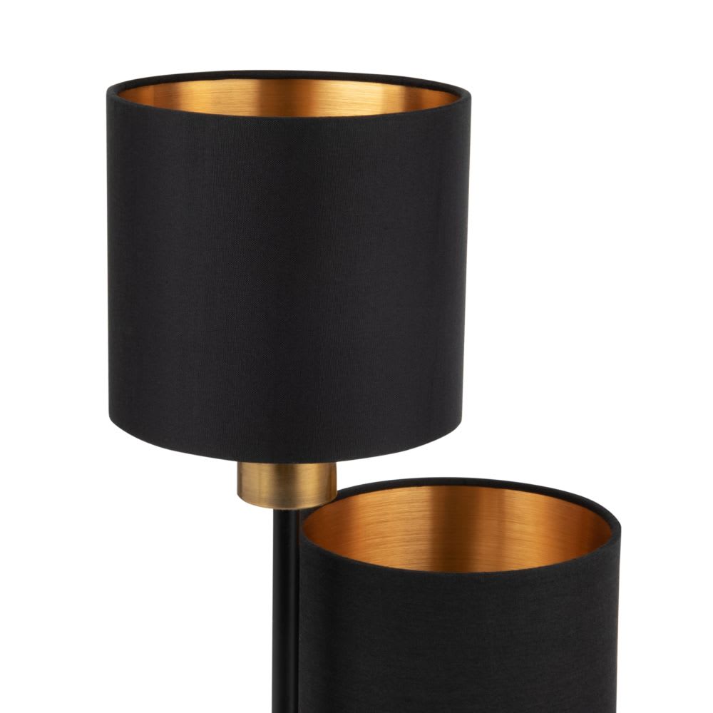 Lampe double en métal noir et abat-jours noirs - Maisons du Monde