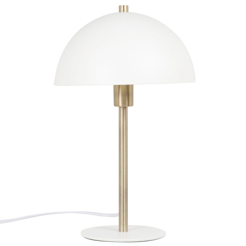Lampe en acier doré et blanc, H33 cm
