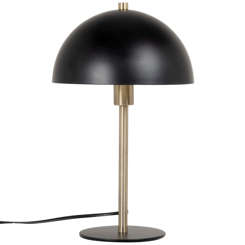 Lampe en acier doré et noir, H33 cm