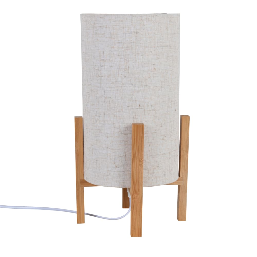 Lampe en bambou et abat-jour recyclé beige - Maisons du Monde