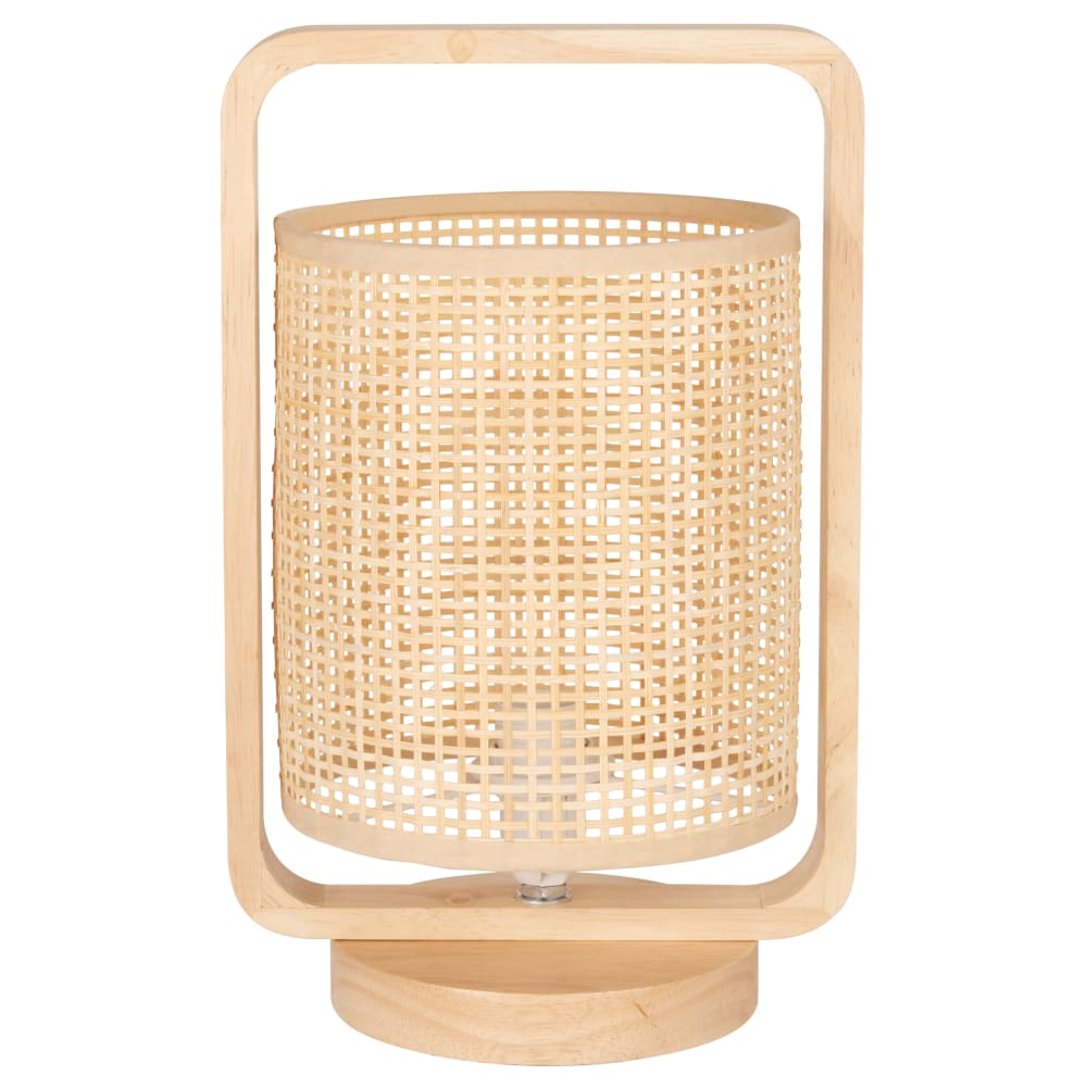 Lampe en bois d'hévéa et bambou
