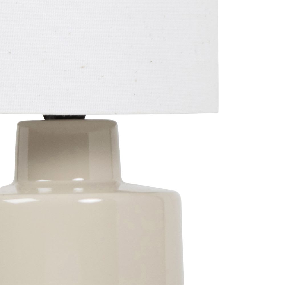 Lampe en céramique beige et abat-jour écru - Maisons du Monde