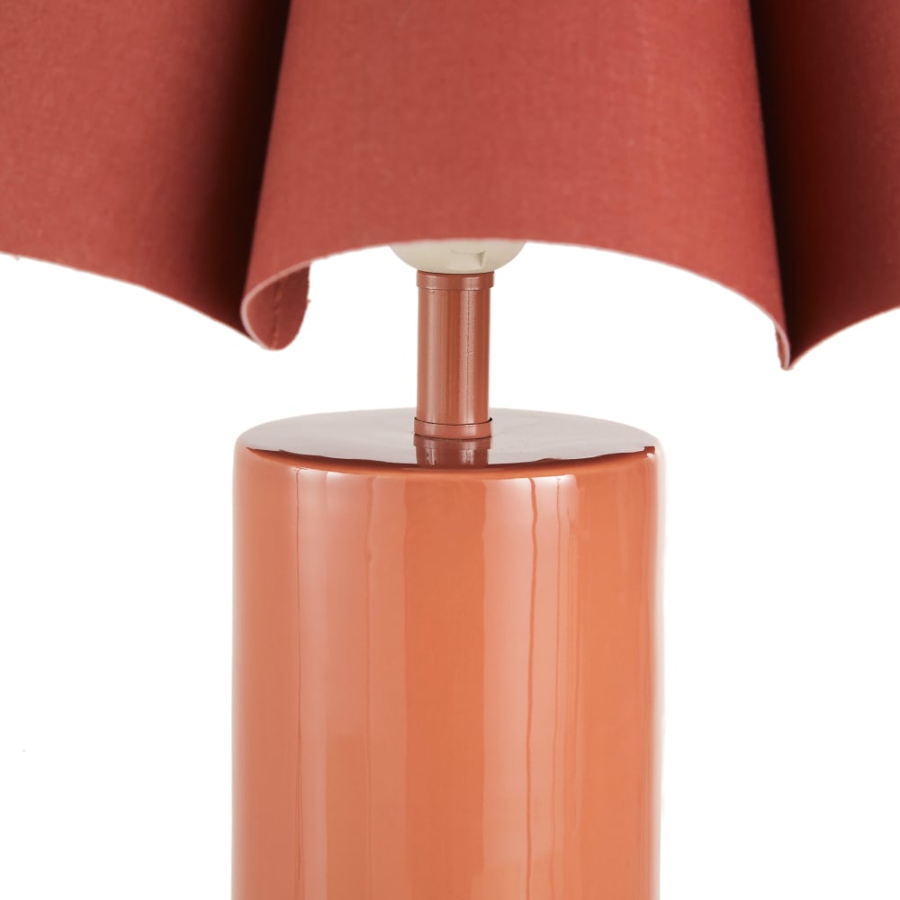 Lampe en céramique et abat-jour plissé rose - Maisons du Monde