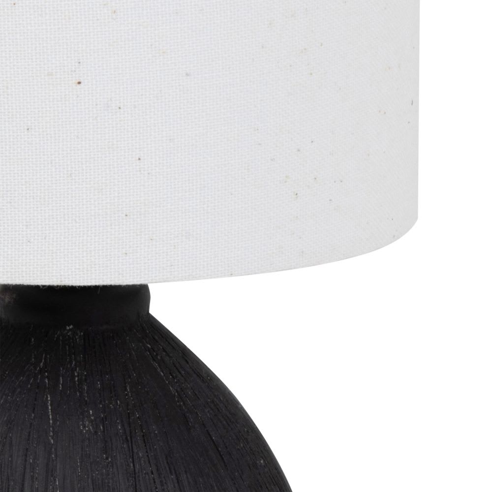 Lampe en céramique noire et abat-jour écru - Maisons du Monde