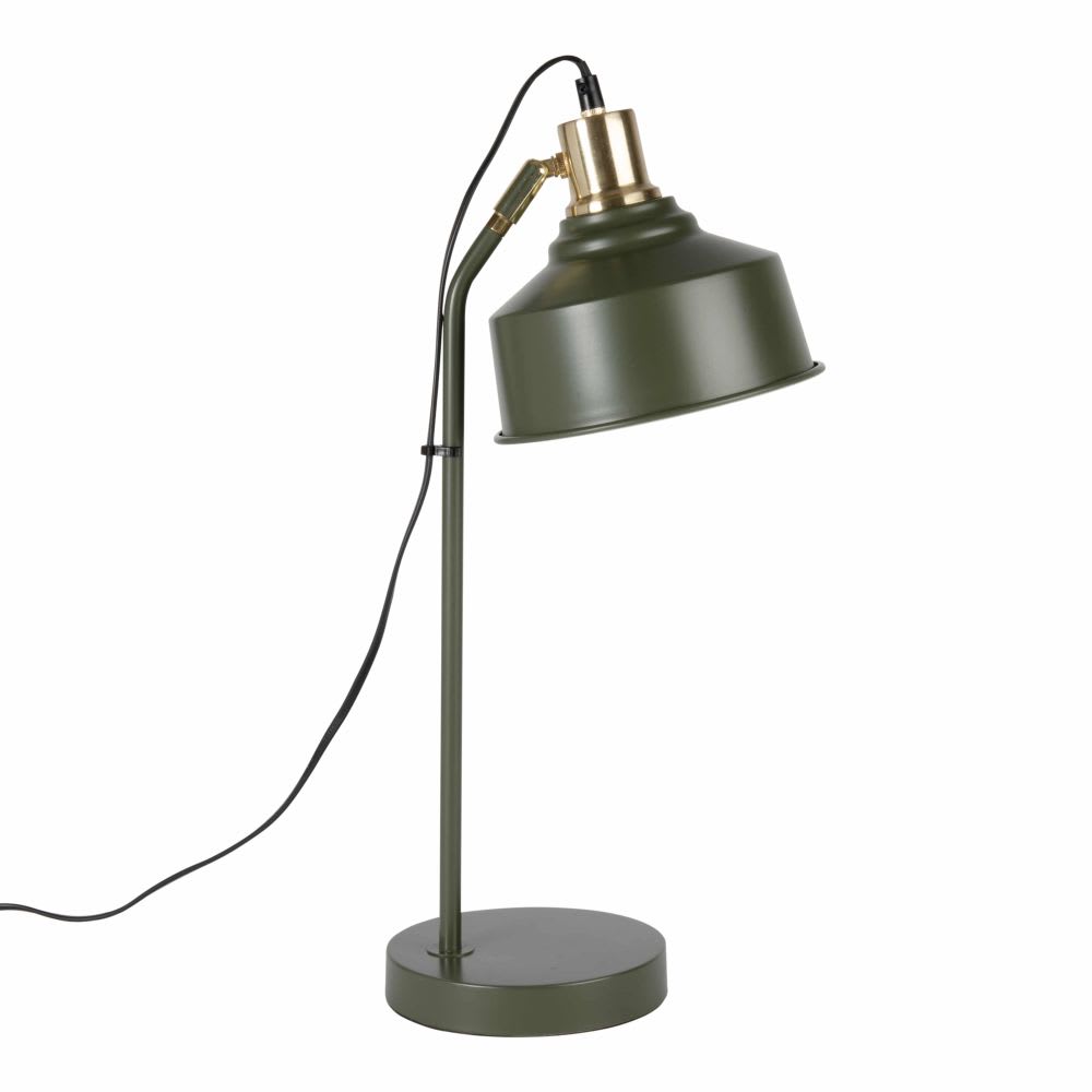 Lampe en métal vert et doré - Maisons du Monde