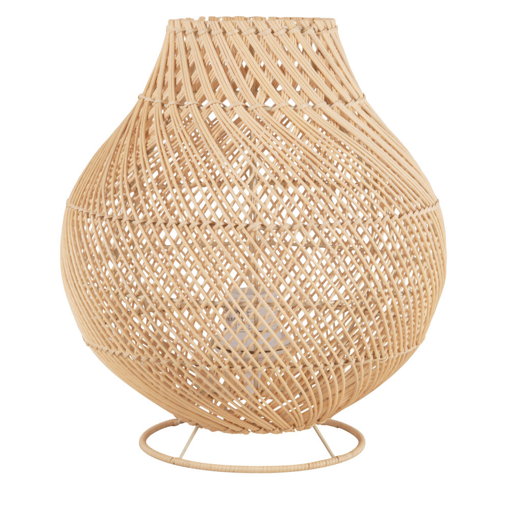 Lampe en rotin tressé, H33 cm