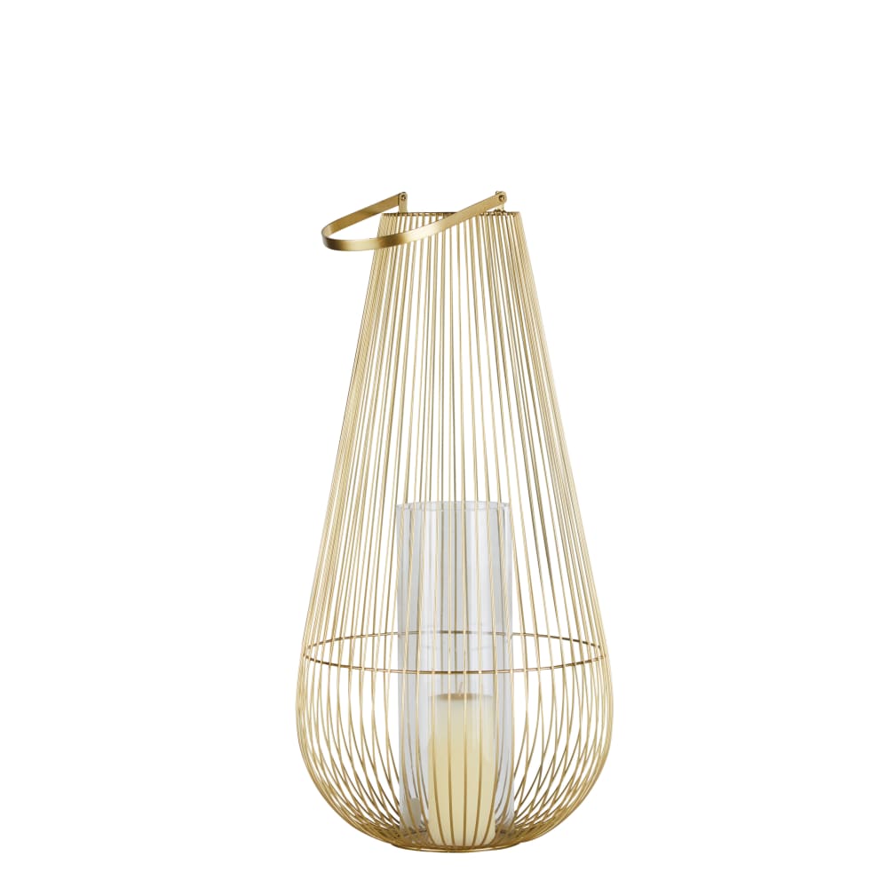 Lanterne en métal filaire doré et verre - Maisons du Monde