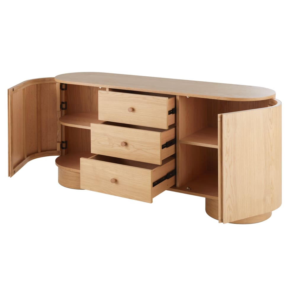 Licht houten 3-deurs dressoir 160 cm - Maisons Du Monde