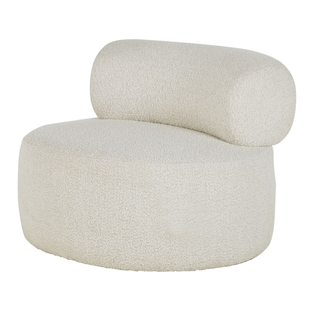 Lichtgrijze draaifauteuil uit boucléstof - Maisons Du Monde
