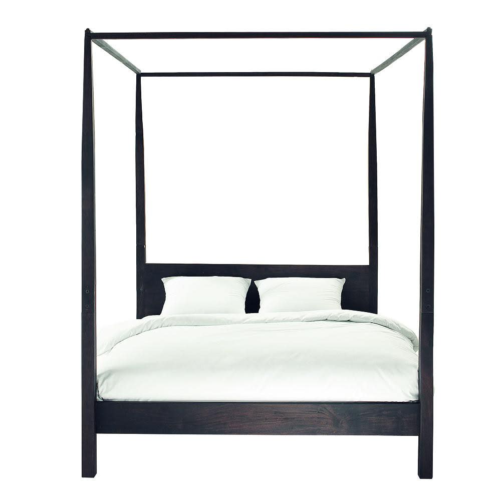 Lit à baldaquin en bois d'acacia massif, couchage 160x200 cm Lit à baldaquin en bois d'acacia massif, couchage 160x200 cm