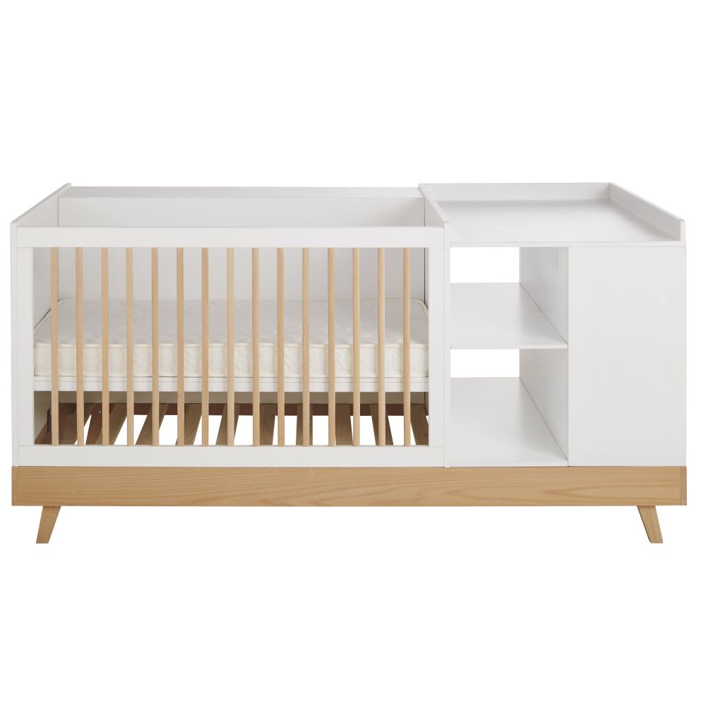 Lit bébé combiné blanc L190