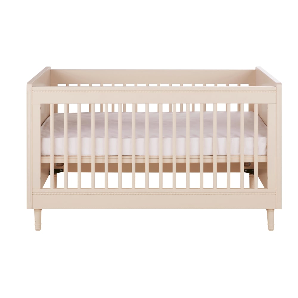 Lit bébé évolutif beige rosé 70x140