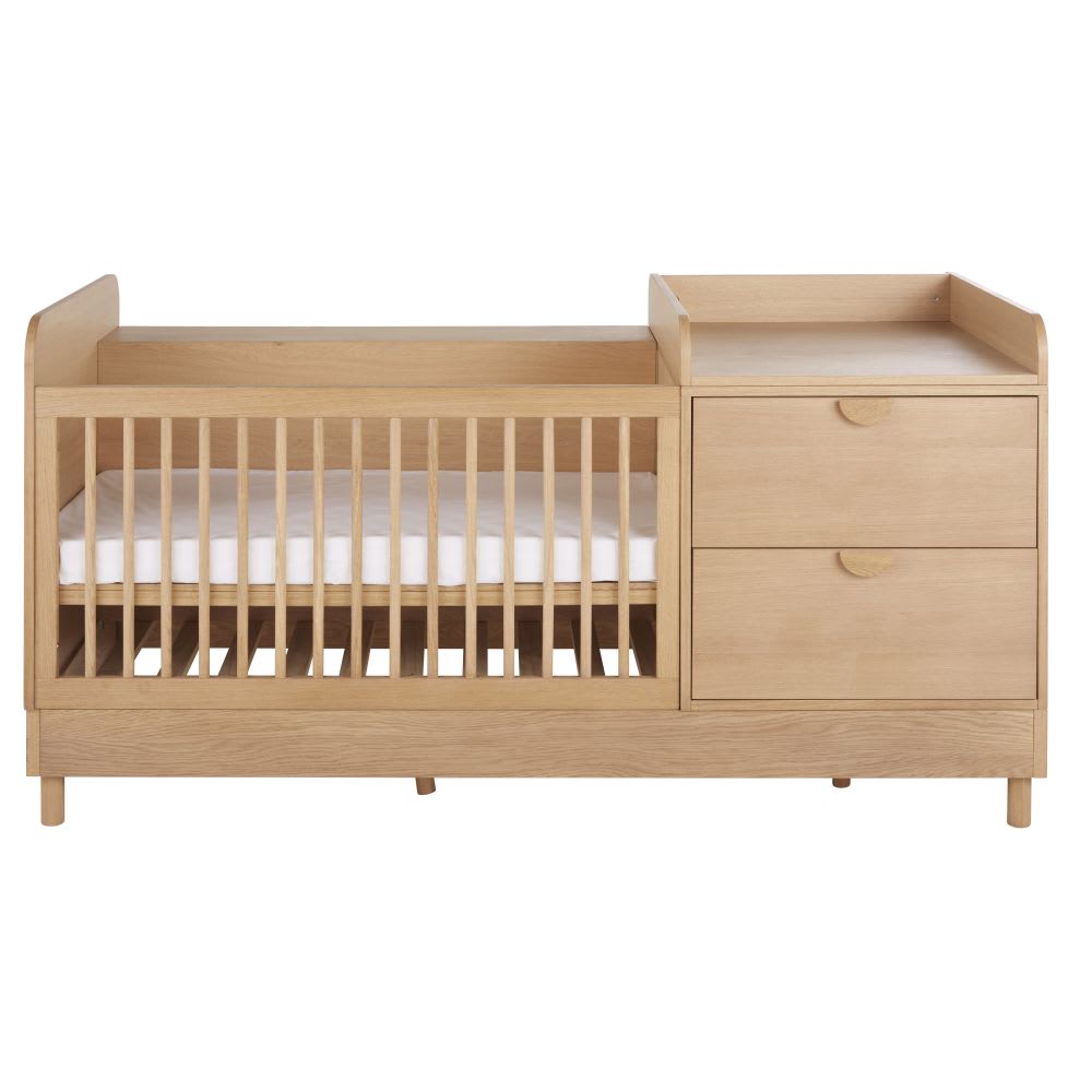 Lit bébé évolutif combiné 2 tiroirs L190