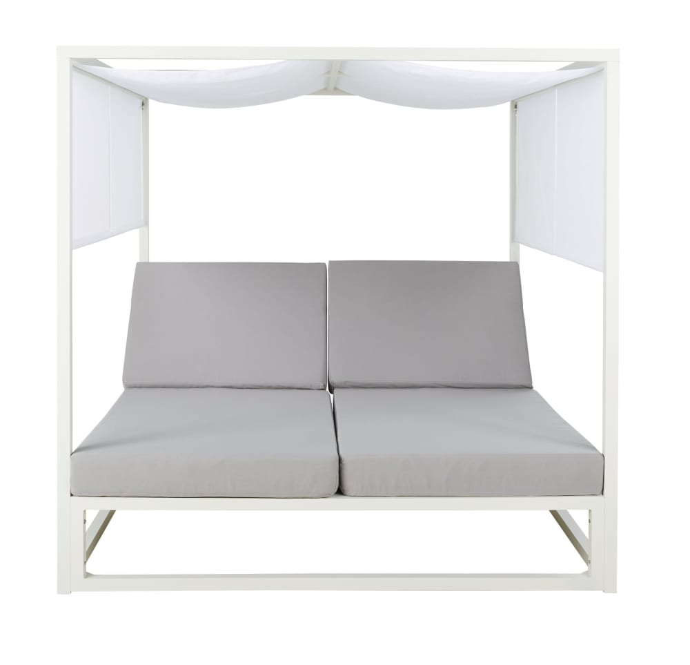 Lit de jardin en aluminium blanc