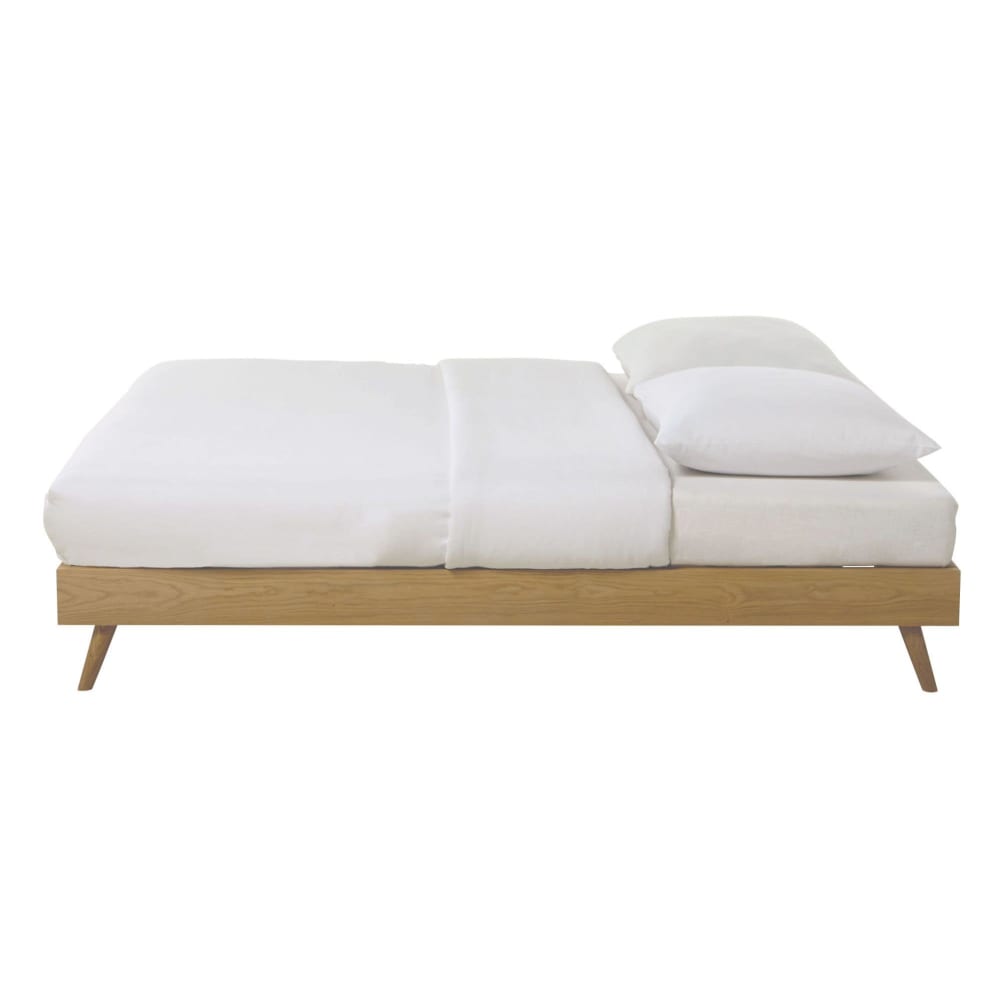 Lit vintage en bois 180x200 avec sommier à lattes - Maisons du Monde