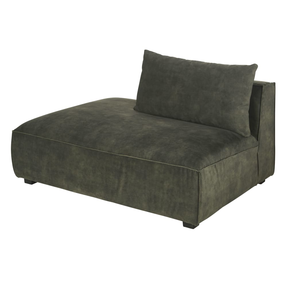 Longchair mit Ecke links für modulares Sofa aus marmoriertem