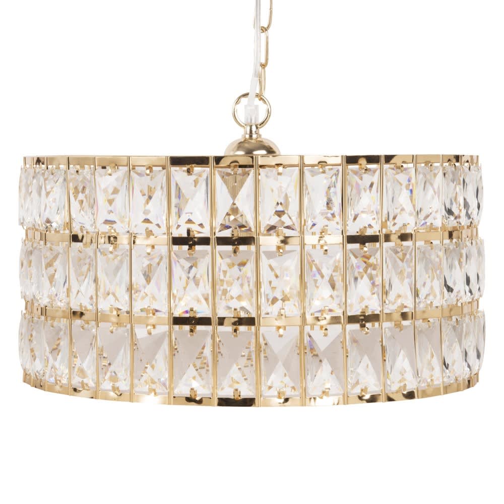 Lustre en verre et acier - pampilles