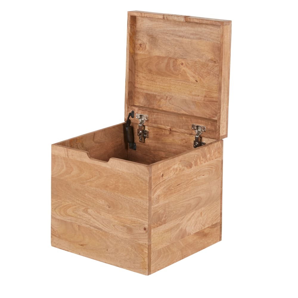 Malle cubique en bois de manguier