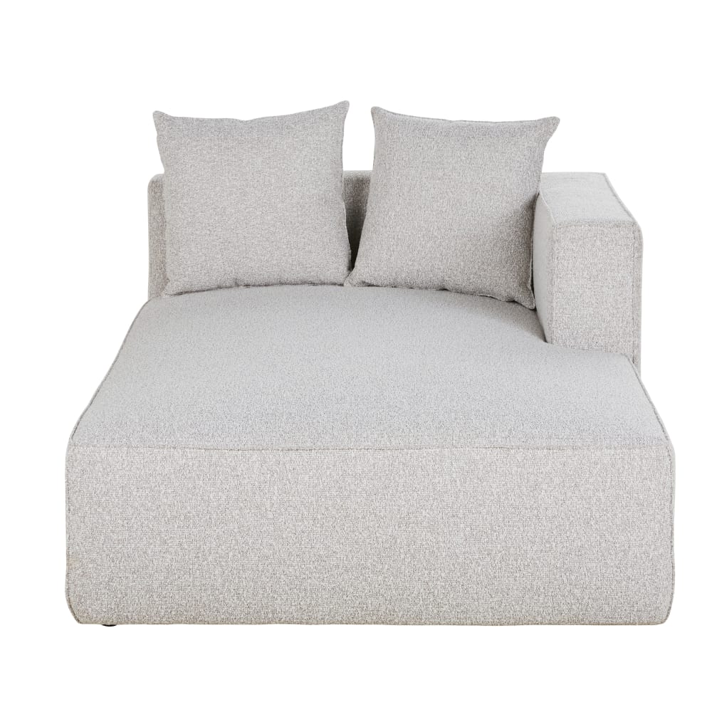 Méridienne droite pour canapé modulable gris clair chiné