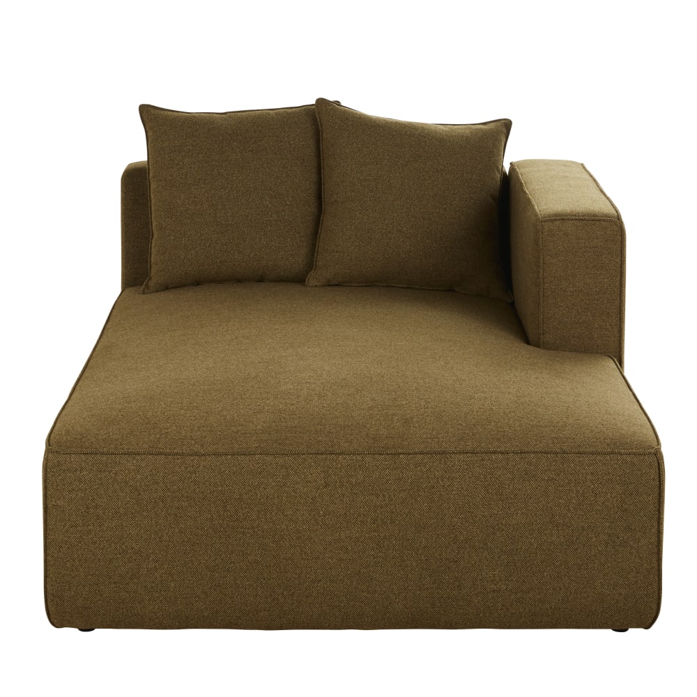 Méridienne droite pour canapé modulable vert kaki