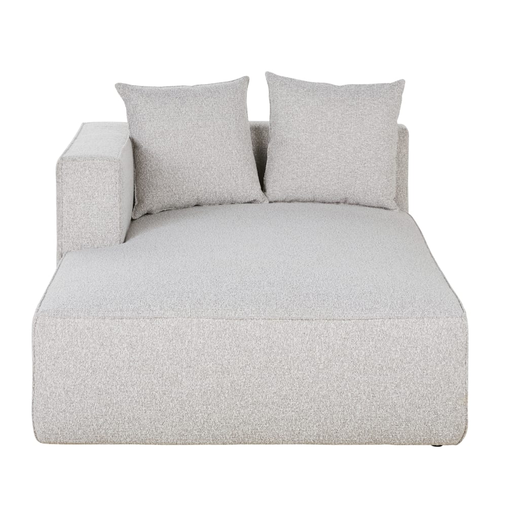 Méridienne gauche pour canapé modulable gris clair chiné