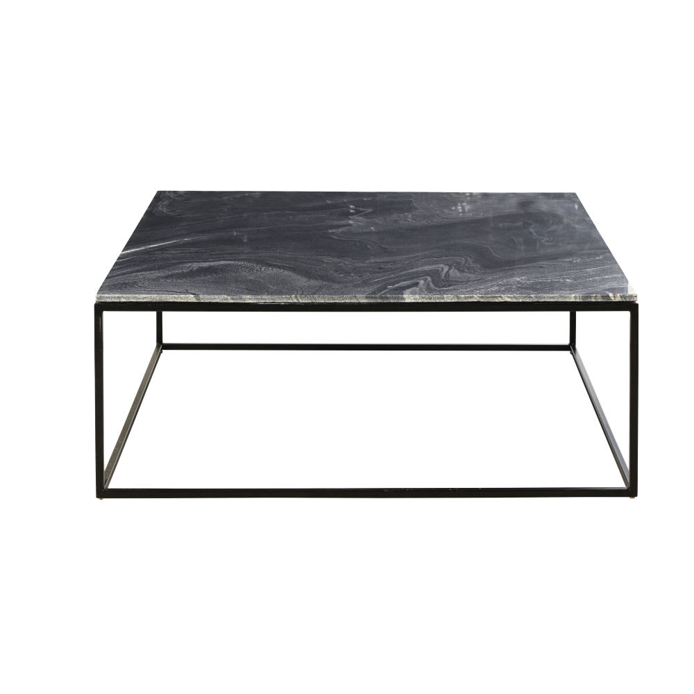 mesa de centro de marmol negro l100 cm