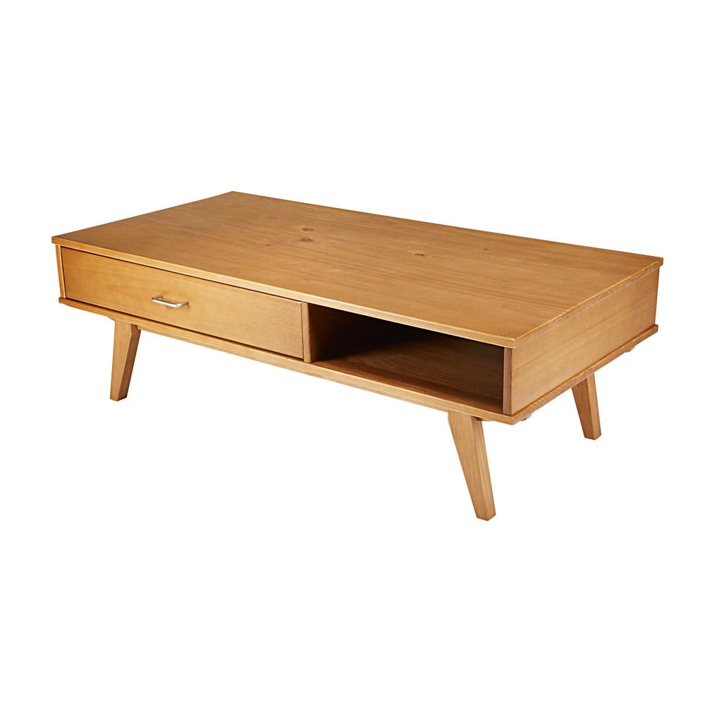 Mesa de centro de pino y MDF con 1 cajón de 120 cm - Maisons du Monde