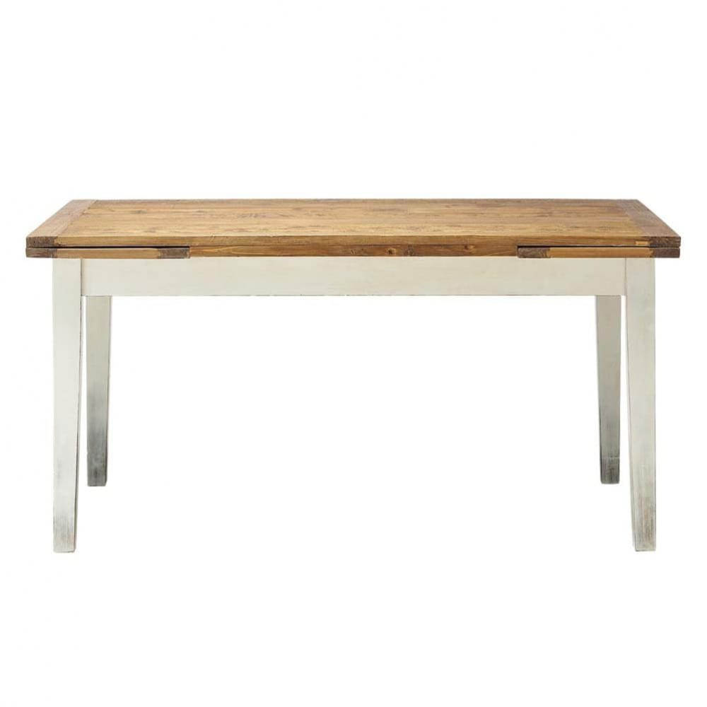 Mesa de comedor extensible de álamo macizo L.160 cm