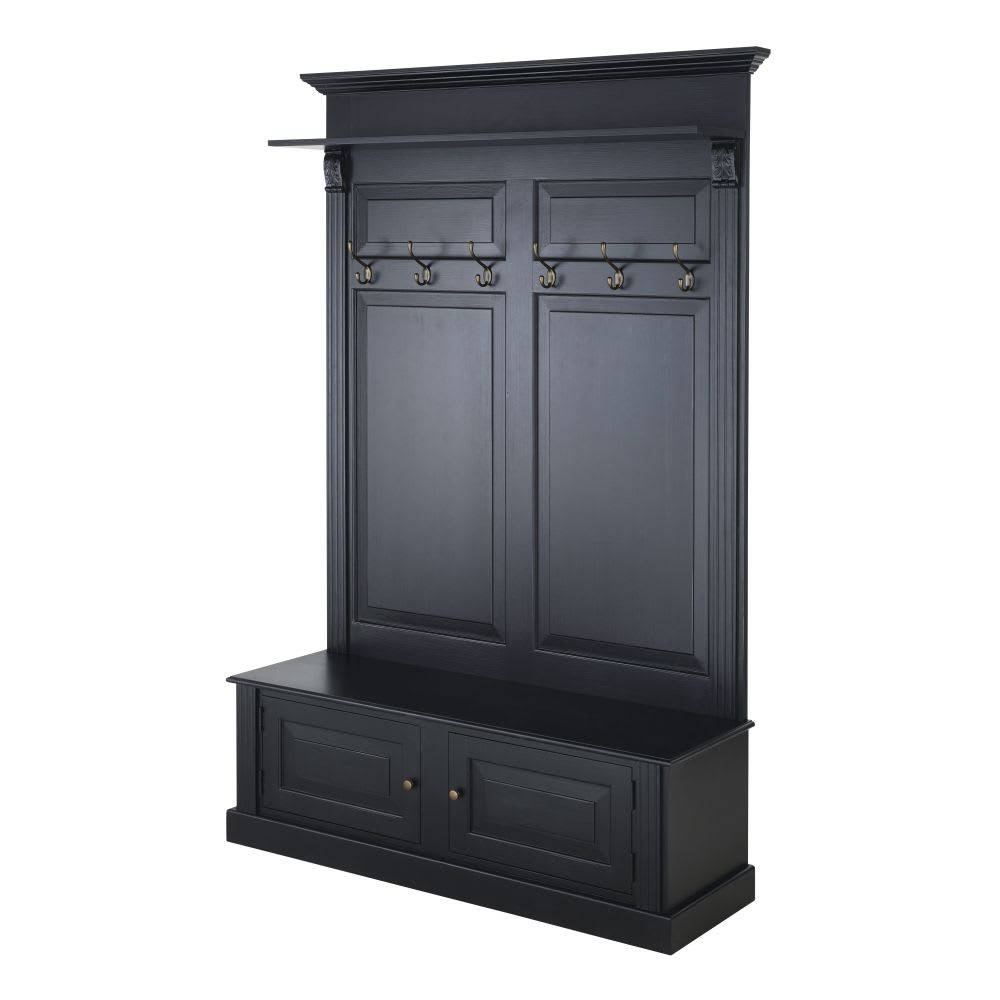 Meuble d'entrée 2 portes noir L139