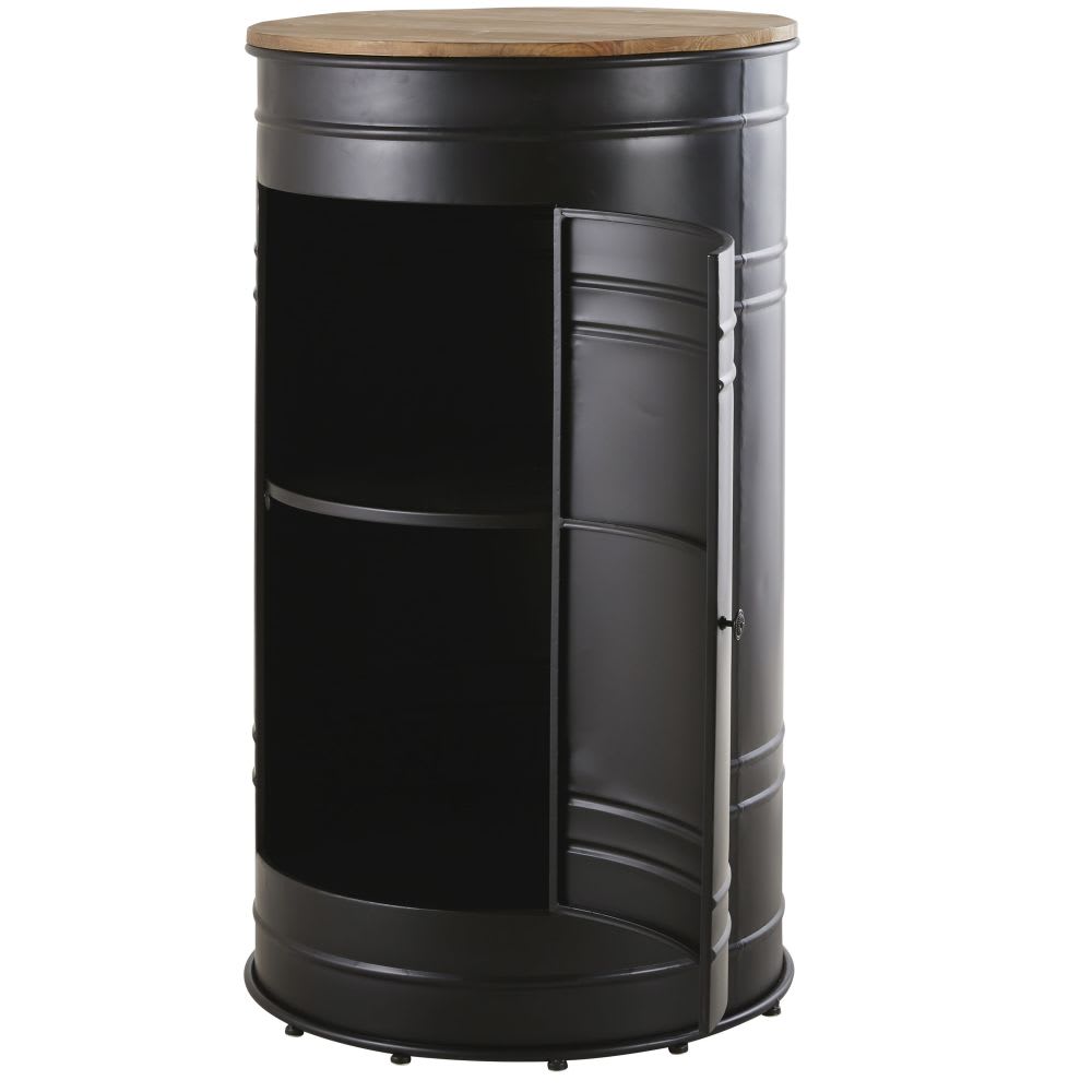Meuble de bar en acier noir et sapin massif — vue 4