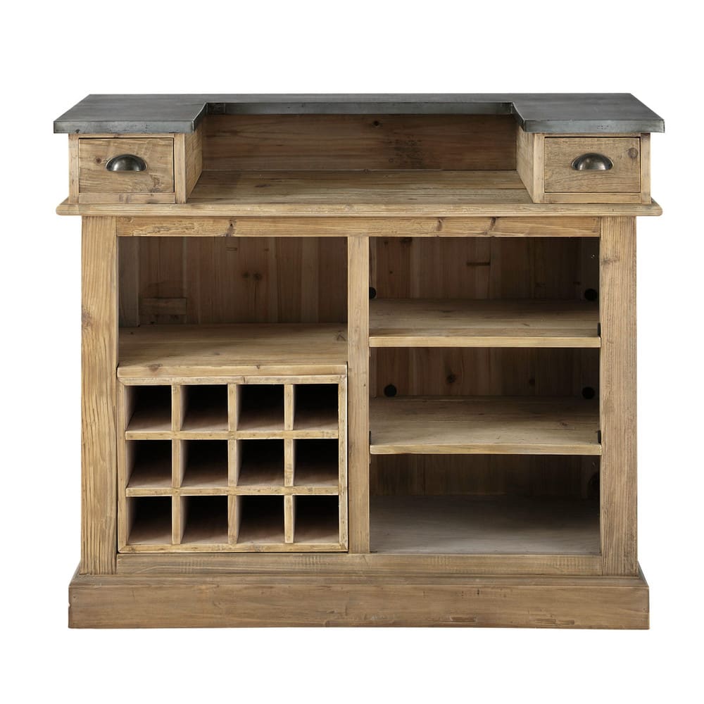 Meuble de bar en pin recyclé - Maisons du Monde