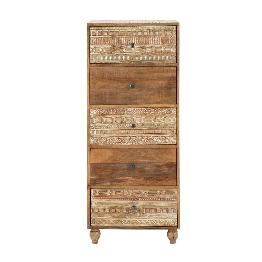 Meuble de rangement en bois de manguier massif