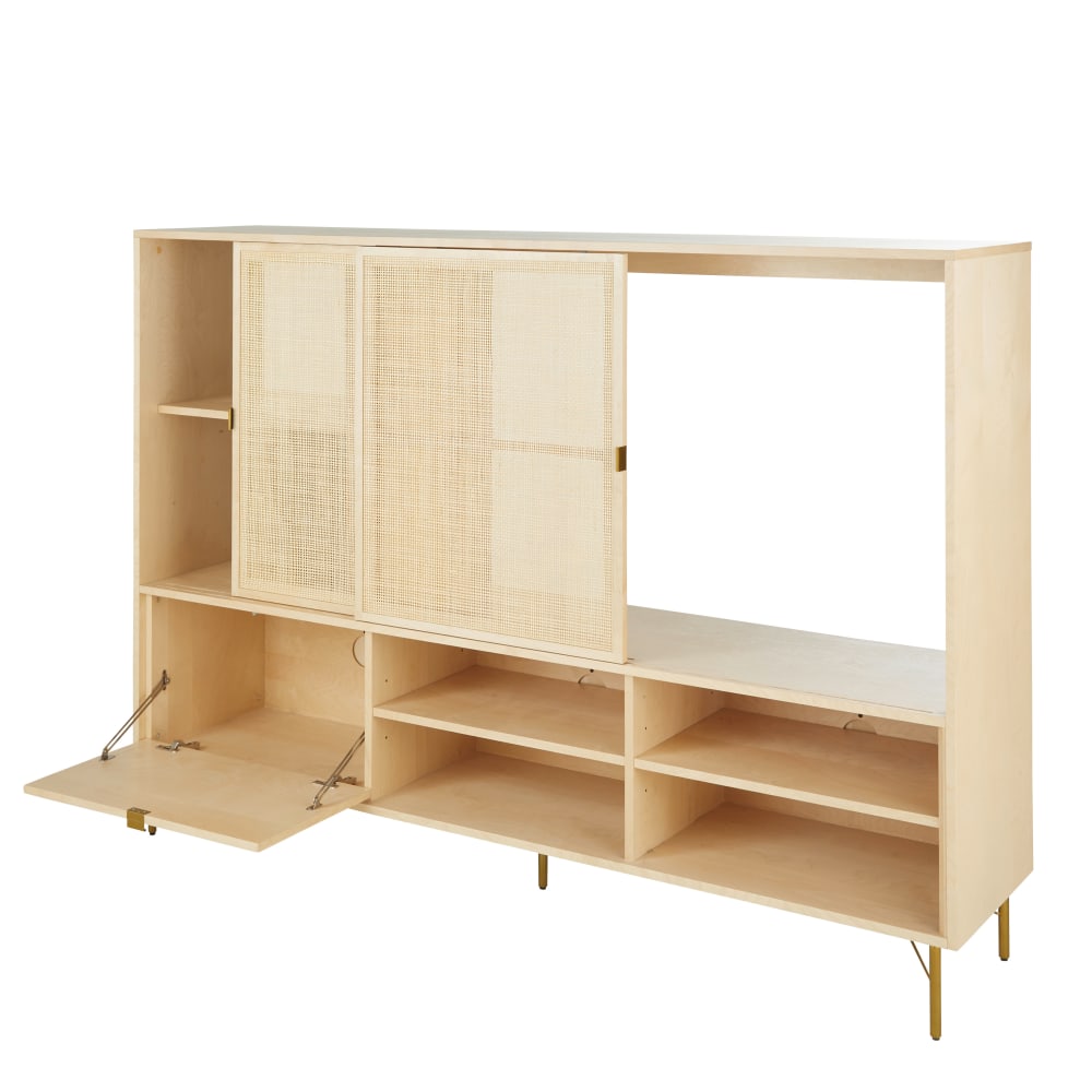 Meuble TV 3 portes cannage en rotin - Maisons du Monde