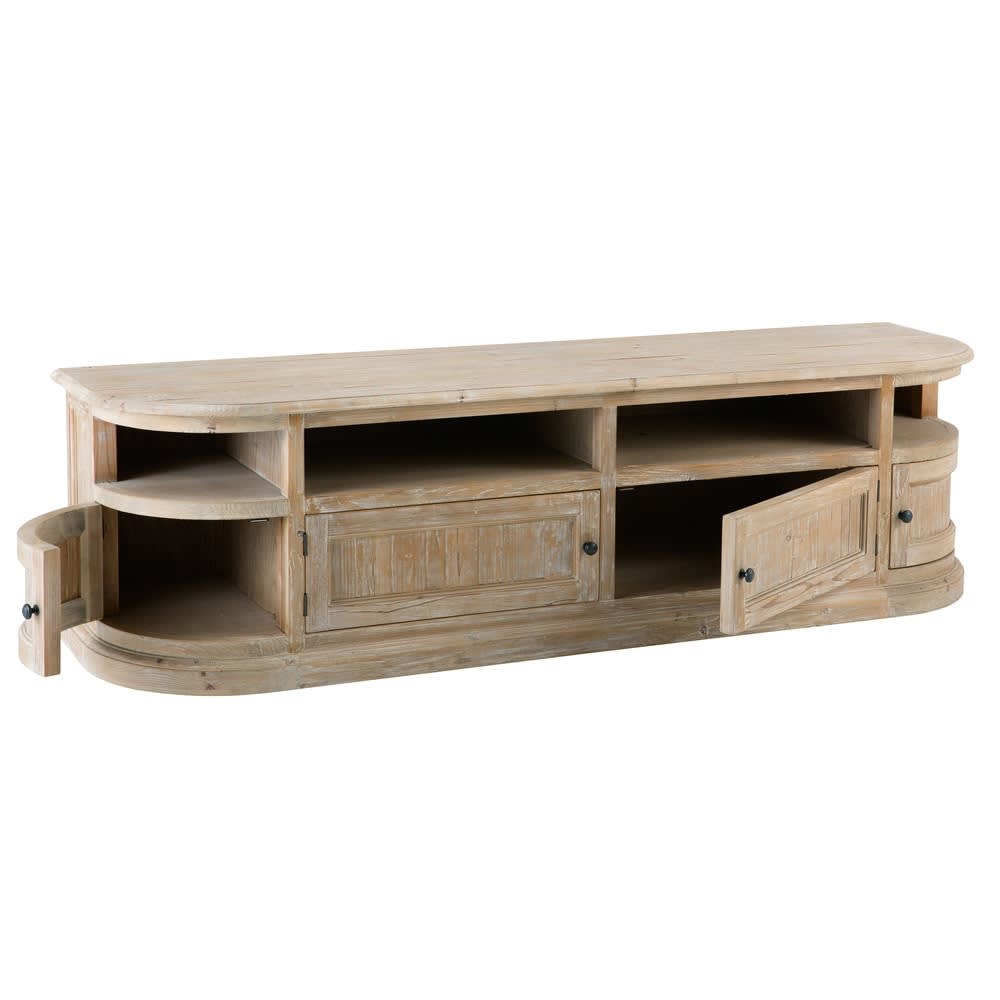 Meuble TV 4 portes en pin recyclé L180 — vue 4