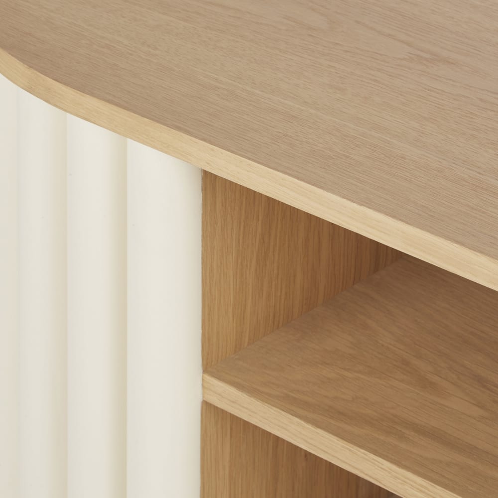 Meuble TV effet rondins blancs, L160 cm — vue 4