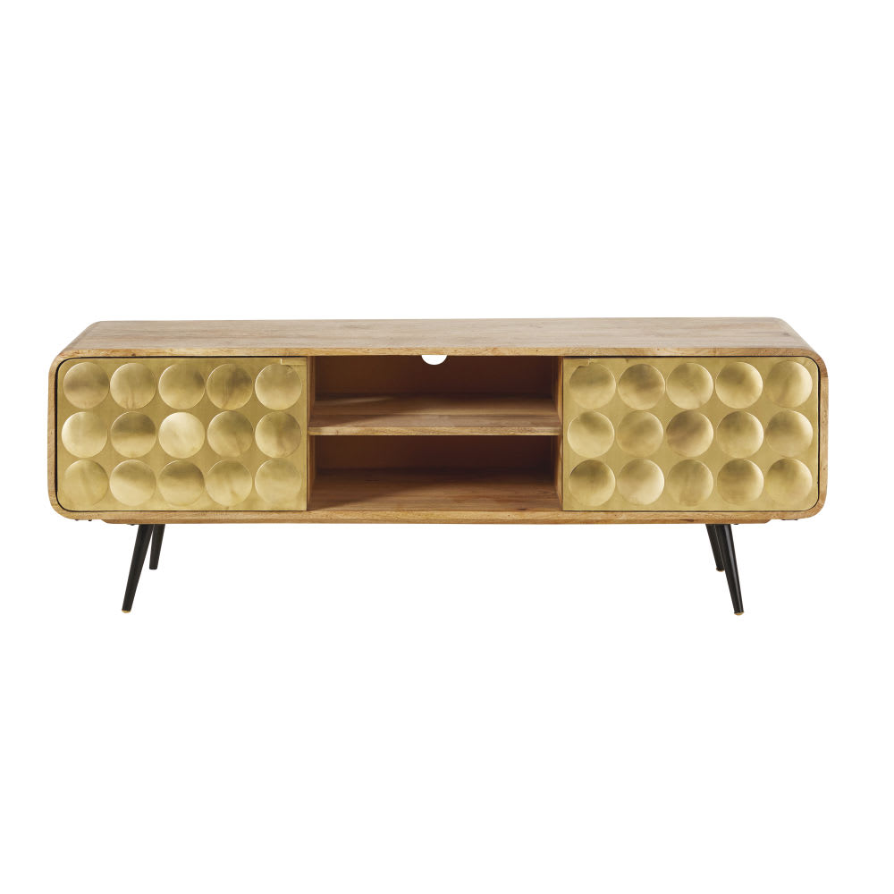 Meuble TV en bois de manguier massif, L160 cm — vue 3