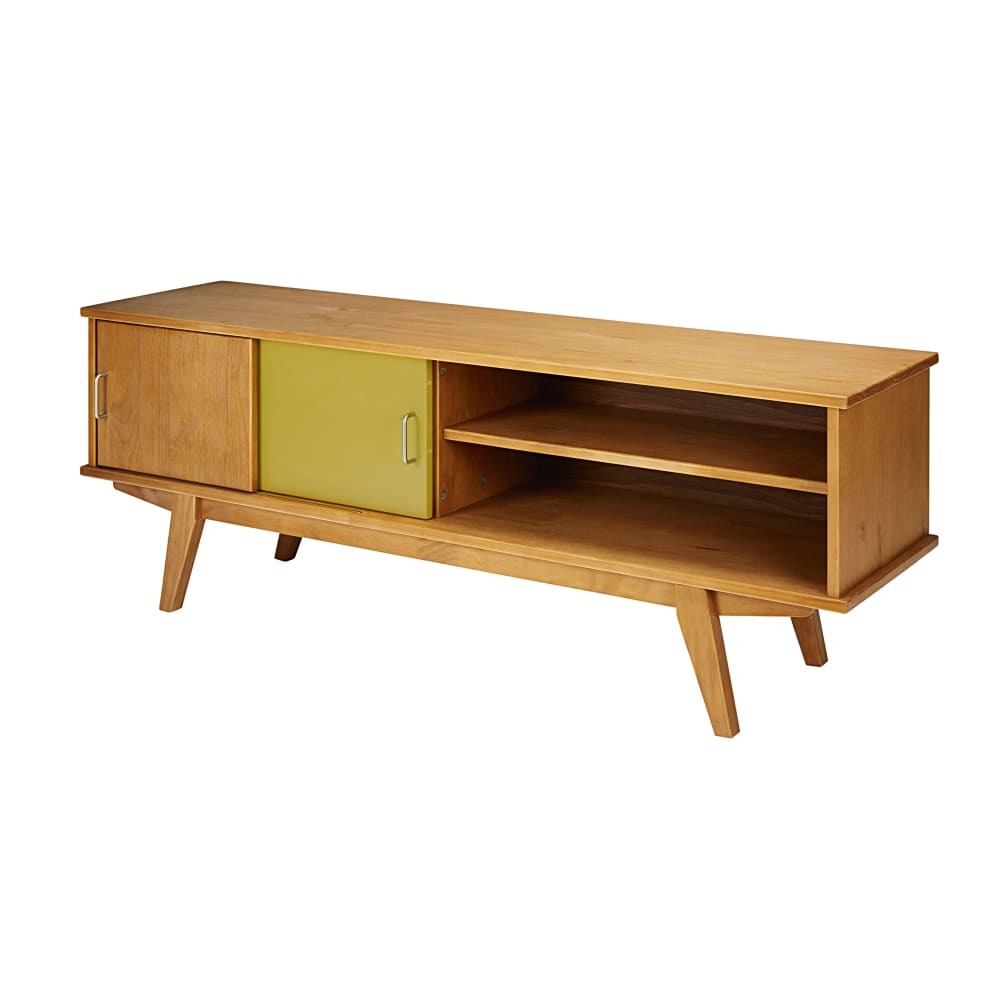 Meuble TV vintage 2 portes tricolore L150